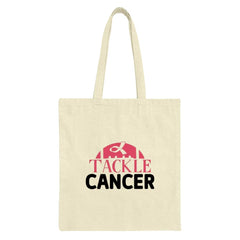 Tackle Cancer Tote Bag, Cancer Awareness, Pink Ribbon Support, Gift for Survivor, Strong Woman, Inspirational Bag, Everyday Carry Bag - Tawshia