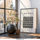 Abstract Wall Art, Black and White Print, Geometric Wall Decor, Modern Minimalist Art, Unique Home Decor, Arches and Semicircles - Tawshia