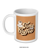 Time for Coffee Mug, Retro Coffee Cup, Coffee Lover Gift, Cafe Mug, Novelty Mug, Coffee Time Design, Retro Design Mug, Coffee Cup Design - Tawshia