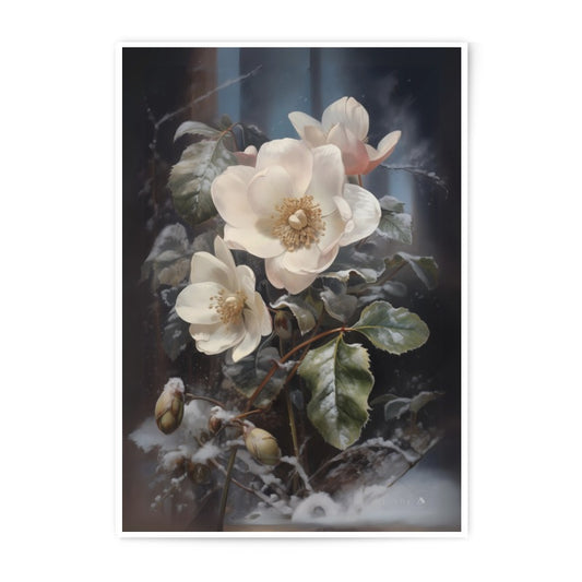 White Roses Photographic Print, Floral Wall Art, Botanical Print, Vintage Flower Photography, Elegant Home Decor, Fine Art Print - Tawshia