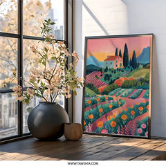 Tuscany Wall Art, Italian Countryside Print, Landscape Painting, Farmhouse Decor, Europe Travel Poster, Tuscan Villa Art, Italy Art Print - Tawshia