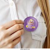 Pancake and Honey Pinback Button, Lemon Floral Button, Food Lover Gift, Sweet Treat Pinback, Cute Pancake Button, Button for Backpacks - Tawshia