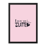 I Love You Latte Wall Art, Coffee Lover Print, Funny Foodie Decor, Kitchen Wall Decor, Gift for Her, Caffeine Wall Art - Tawshia