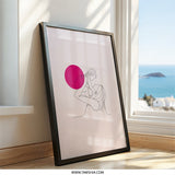 Mother and Child Wall Art, Minimalist Line Art, Mom and Baby Decor, Simple Pink Wall Decor, Modern Home Art, Unique Wall Print - Tawshia