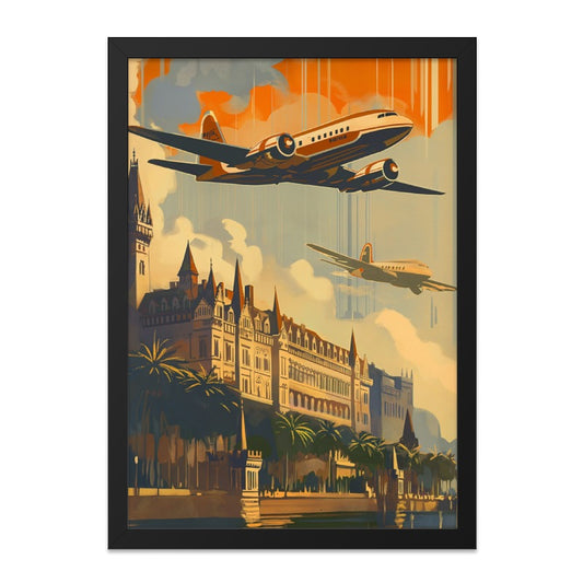Vintage Airplane Wall Art, Retro Travel Poster, Art Deco Print, Aviation Decor, Tropical Landscape Wall Art, Airplane Art Print - Tawshia