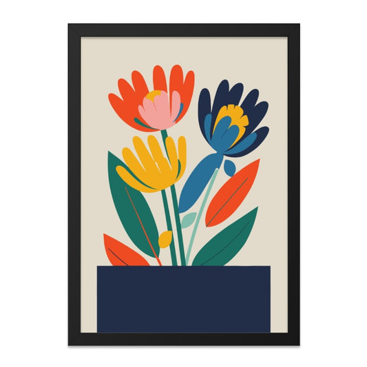 Modern Floral Wall Art, Colorful Flower Print, Abstract Botanical Decor, Minimalist Art Print, Home Decoration, Flower Poster - Tawshia