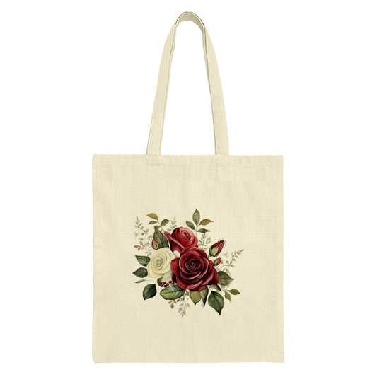 Floral Tote Bag, Rose Bouquet Design, Elegant Tote, Flower Print Bag, Stylish Reusable Bag, Everyday Tote, Unique Design Tote Bag - Tawshia