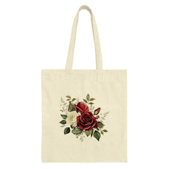 Floral Tote Bag, Rose Bouquet Design, Elegant Tote, Flower Print Bag, Stylish Reusable Bag, Everyday Tote, Unique Design Tote Bag - Tawshia