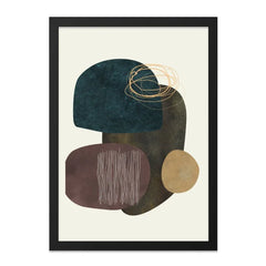Modern Abstract Wall Art, Geometric Shapes Print, Contemporary Art Decor, Minimalist Wall Hanging, Home Decor, Framed Art - Tawshia
