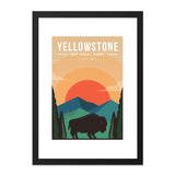 Yellowstone Wall Art, National Park Poster, Bison Art Print, Landscape Wall Decor, Travel Art Print, Nature Artwork - Tawshia