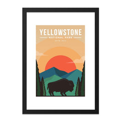 Yellowstone Wall Art, National Park Poster, Bison Art Print, Landscape Wall Decor, Travel Art Print, Nature Artwork - Tawshia