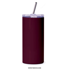 Insulated Reusable Burgundy Tumbler With Straw product type