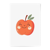 Cute Apple Photographic Print, Smiling Fruit Art, Playful Kitchen Decor, Whimsical Illustration, Food Lover Gift - Tawshia