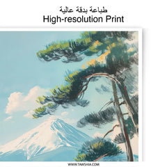 Mount Fuji Photographic Print, Japan Art Print, Sailboat Art, Landscape Photography, Fuji Mountain Painting, Wall Decor - Tawshia