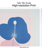 Abstract Floral Photographic Print, Modern Botanical Art, Pink and Blue Flower Print, Contemporary Wall Decor, Flower Art Print - Tawshia