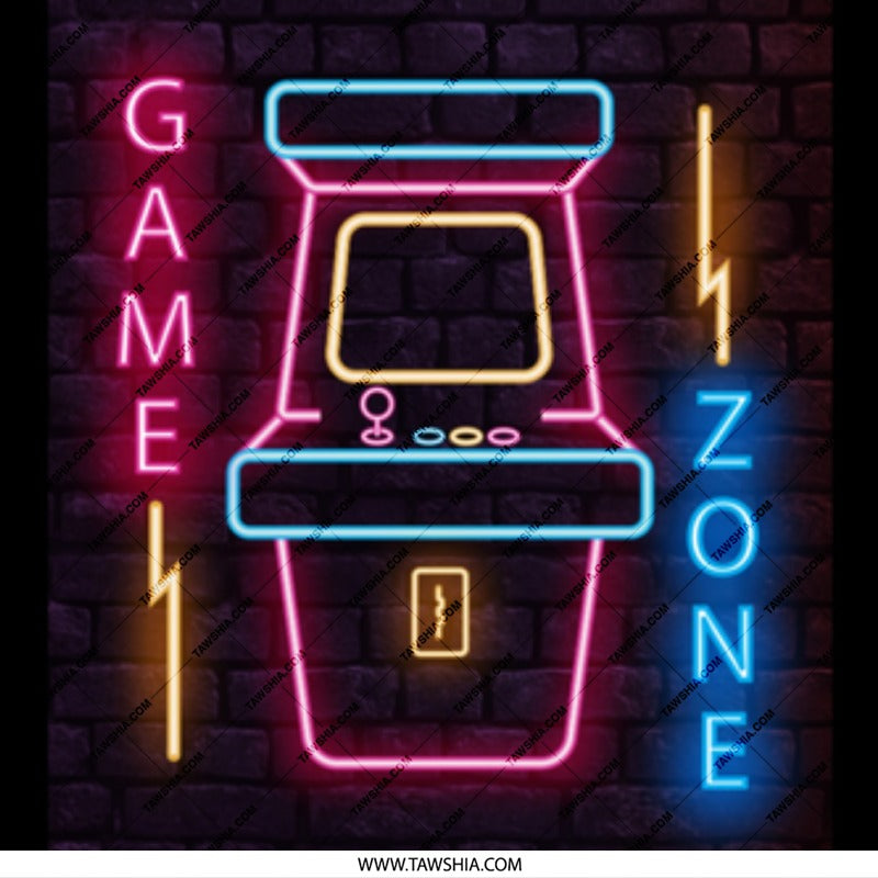 Game Zone Neon Sign Arcade Poster for Retro Decor product