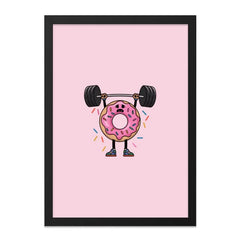 Funny Donut Wall Art, Weightlifting Print, Gym Decor, Sweet Treat Poster, Cute Foodie Art, Motivational Wall Decor, Home Decor - Tawshia