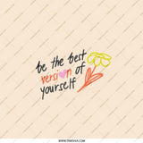 Be the Best Version Pocket Mirror, Floral Design Mirror, Cute Pocket Mirror, Affirmation Gift, Inspirational Pocket Mirror, Small Mirror - Tawshia