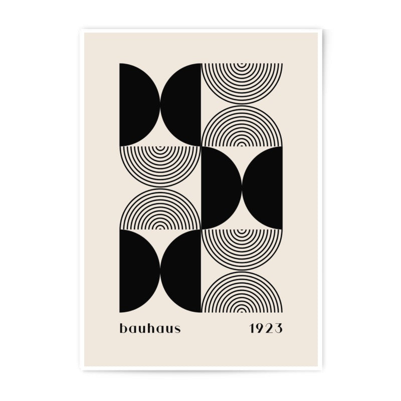 Bauhaus Photographic Print, Geometric Art Print, 1923 Wall Decor, Minimalist Home Art, Modern Abstract Art, Beige Black Poster - Tawshia