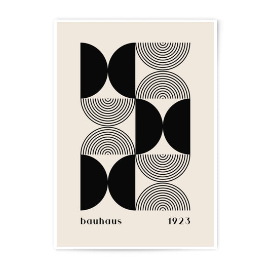 Bauhaus Photographic Print, Geometric Art Print, 1923 Wall Decor, Minimalist Home Art, Modern Abstract Art, Beige Black Poster - Tawshia