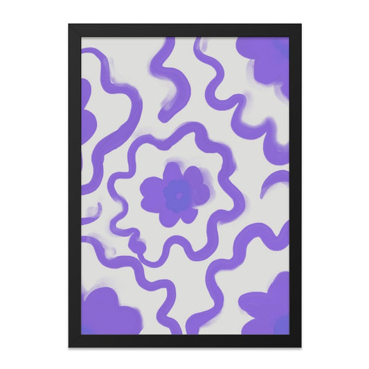 Floral Swirls Wall Art, Purple Flower Print, Abstract Wall Decor, Modern Home Art, Trendy Wall Hanging, Chic Artwork, Gift Idea - Tawshia