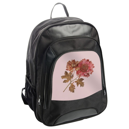 Floral BackPack, Botanical BackPack, Chrysanthemum Flower BackPack, Pink Floral Art, Floral Backpack for her, Stylish Backpack Gift - Tawshia