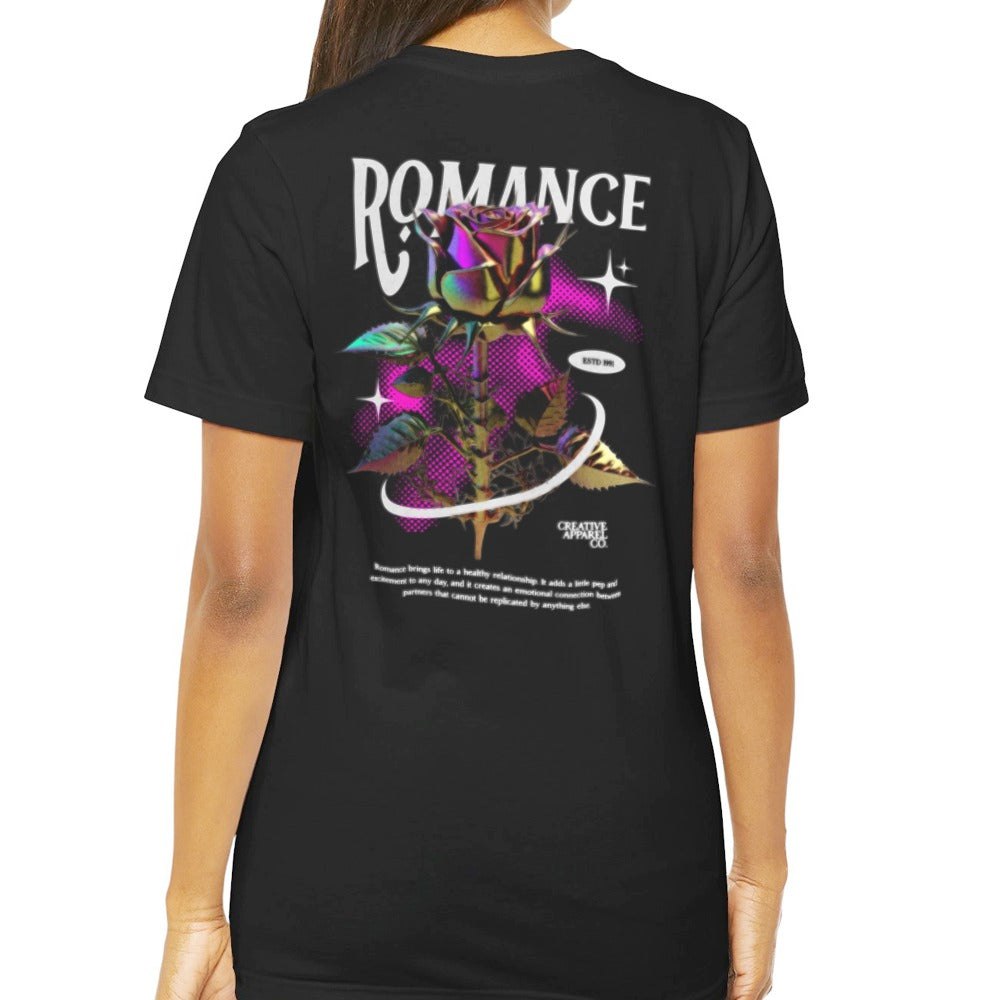 Romance Themed Graphic Design Black T-shirt product type