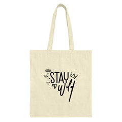Stay Wild Tote Bag, Floral Tote Bag, Minimalist Tote, Nature Lover Gift, Inspirational Tote Bag, Trendy Tote, Everyday Tote, Gift For Her - Tawshia