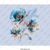 Blue Poppy Mouse Pad, Floral Mousepad, Office Decor, Flower Mouse Mat, Computer Accessory, Artistic Gift, Modern Mousepad, Stylish Desk Pad - Tawshia