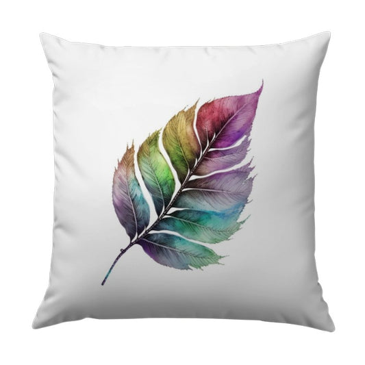 Colorful Leaf Pillow, Watercolor Leaf Design, Modern Throw Pillow, Decorative Pillow, Accent Pillow, Nature Inspired Decor - Tawshia