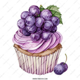 Grape Cupcake Tote Bag, Fruity Dessert Art, Unique Design Grocery Bag, Sweet Treat Illustration, Whimsical Tote, Cute Cupcake Print - Tawshia