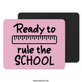 Back to School Mouse Pad, Ready to Rule the School, Pink Desk Accessory, Student Gift, Teacher Present, School Supplies, Office Decor - Tawshia