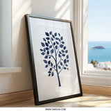 Navy Blue Tree Wall Art, Minimalist Tree Print, Modern Home Decor, Nature Inspired Artwork, Botanical Wall Decor - Tawshia