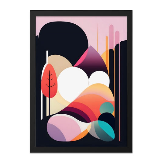 Abstract Landscape Wall Art, Colorful Geometric Print, Modern Art Print, Minimalist Home Decor, Unique Art Poster, Living Room Art - Tawshia
