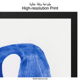 Abstract Blue Wall Art, Modern Art Print, Unique Home Decor, Indigo Art, Minimalist Art, Fluid Shape Art - Tawshia