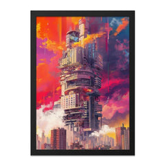 Futuristic City Wall Art, Sci Fi Building Print, Dystopian Decor, Cyberpunk Art, Modern Architecture Poster, Unique Home Decor - Tawshia