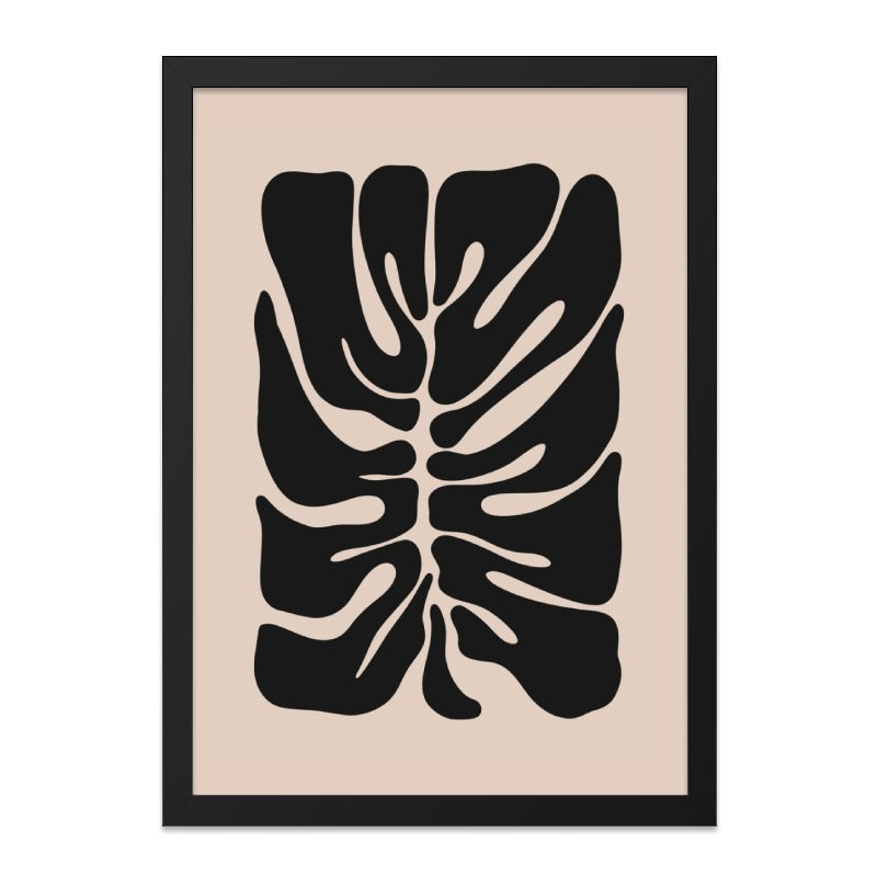 Monstera Wall Art, Minimalist Botanical Print, Black and Beige Decor, Tropical Leaf Poster, Modern Home Wall Decor, Nature Inspired Art - Tawshia
