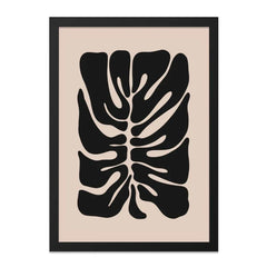 Monstera Wall Art, Minimalist Botanical Print, Black and Beige Decor, Tropical Leaf Poster, Modern Home Wall Decor, Nature Inspired Art - Tawshia