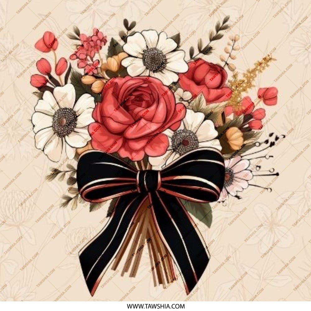 Floral Bouquet Pinback Button, Red Rose Flowers with Ribbon, Cute Pin Buttons, Floral Design, Gift for Flower Lovers, Aesthetic Pin - Tawshia