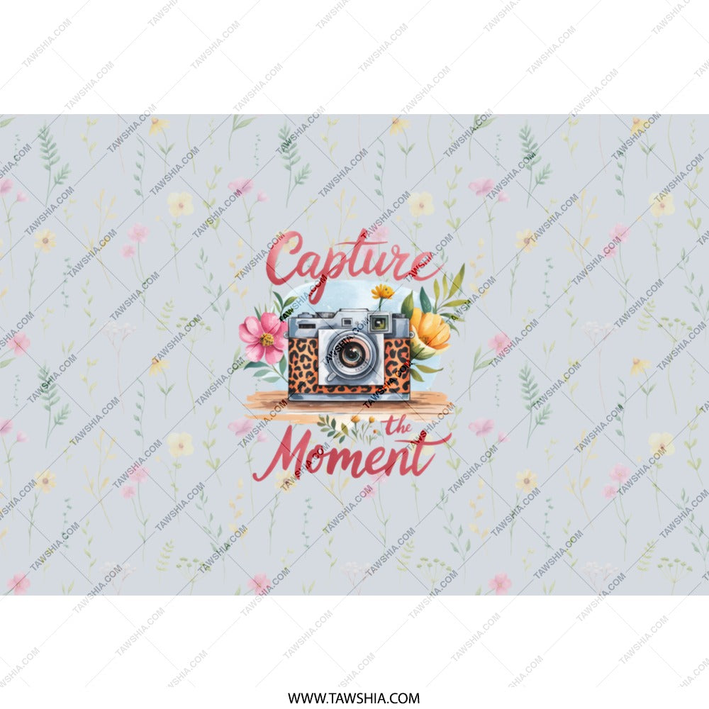 Capture the Moment Tumbler, Camera Design Tumbler, Floral Tumbler, Photographer Gift, Photo Lover Gift, Unique Tumbler, Trendy Drinkware - Tawshia