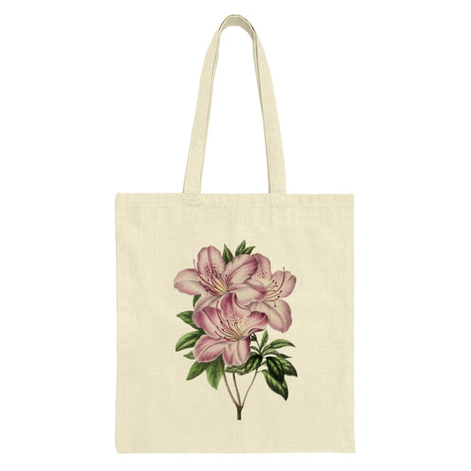 Azalea Tote Bag, Floral Tote, Botanical Print Bag, Vintage Flower Bag, Gift For Her, Book Bag, Everyday Bag, Shopping Bag - Tawshia