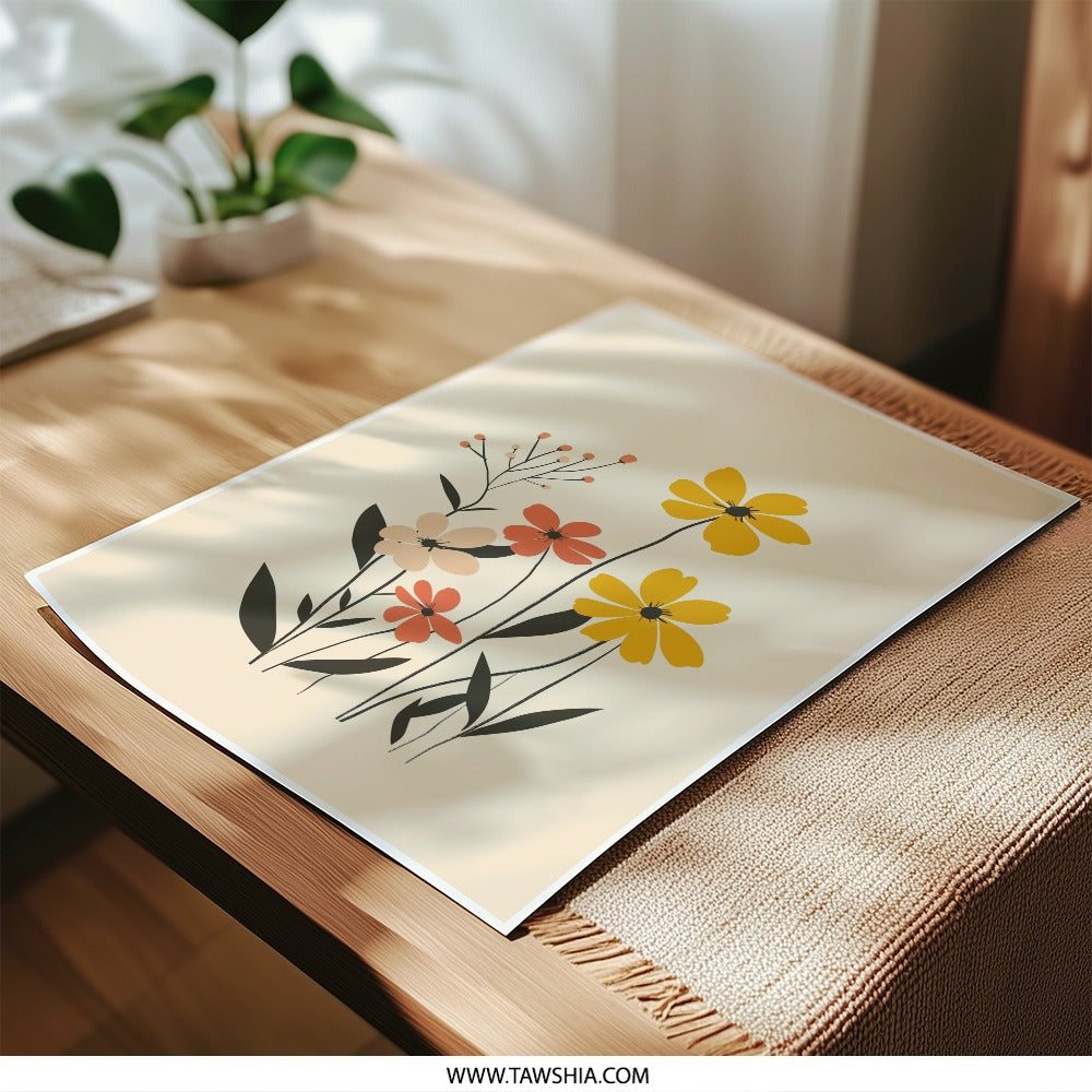 Floral Photographic Print, Botanical Wall Art, Minimalist Flower Decor, Modern Home Decor, Flower Illustration Print, Floral Art Print - Tawshia