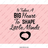Teacher Appreciation Mouse Pad, It Takes A Big Heart Mousepad, Teacher Gift, End of Year Gift, Thank You Teacher Gift Mouse Pad - Tawshia
