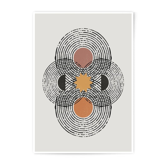 Abstract Geometric Photographic Print, Boho Wall Art, Mid Century Modern, Star, Circle, Home Decor, Contemporary Art, Wall Decor - Tawshia