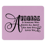 Friend Mouse Pad, Friendship Quote Gift, Best Friend Present, Motivational Mousepad, Desktop Decor, Cute Mousepad, Office Gift - Tawshia
