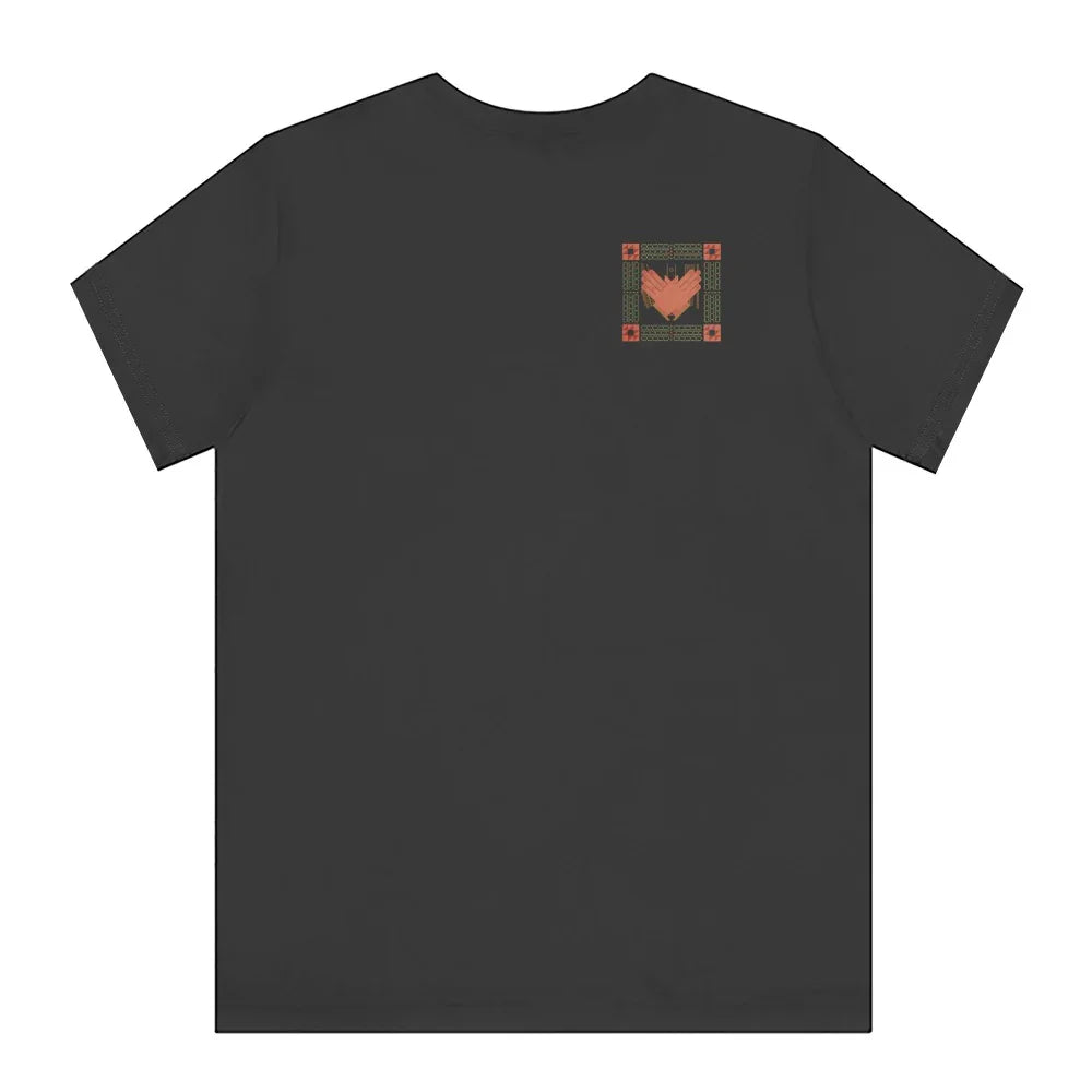 Black T-shirt with Small Heart Pattern on Back product