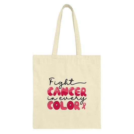 Fight Cancer in Every Color Tote Bag, Awareness Ribbon, Supportive Gift, Hopeful Design, Cancer Awareness, Gift for Survivor - Tawshia