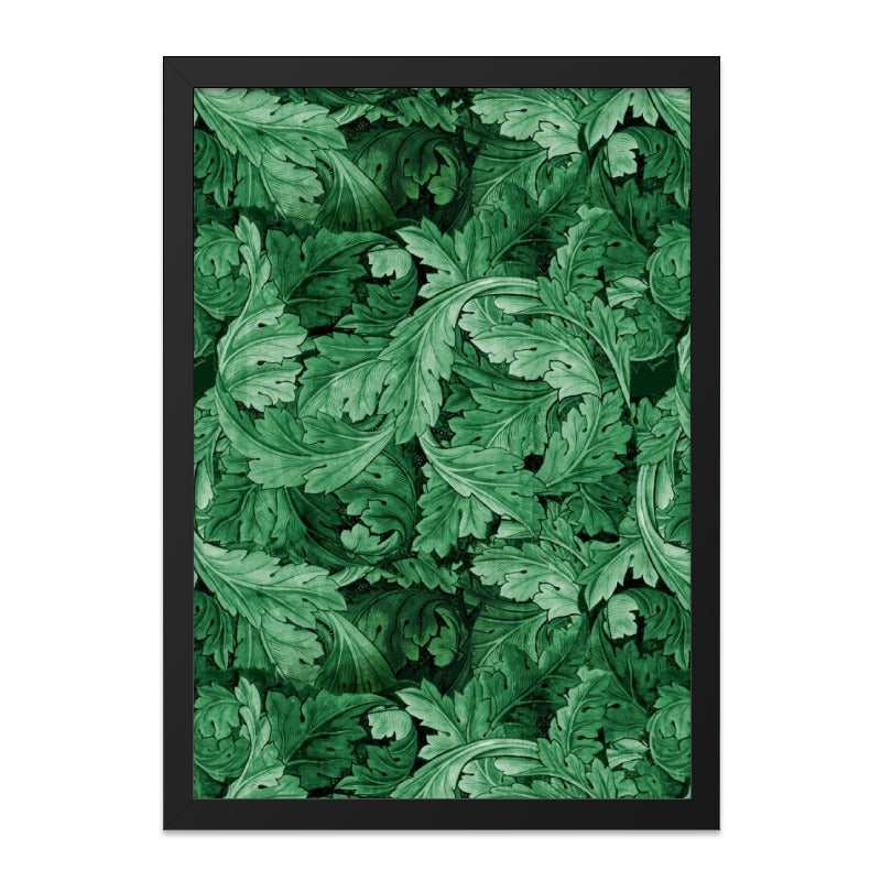 Emerald Leaves Wall Art, Elegant Greenery Print, Botanical Decor, Nature Inspired Artwork, Home Decor, Living Room Wall Art, Framed Wall Art - Tawshia