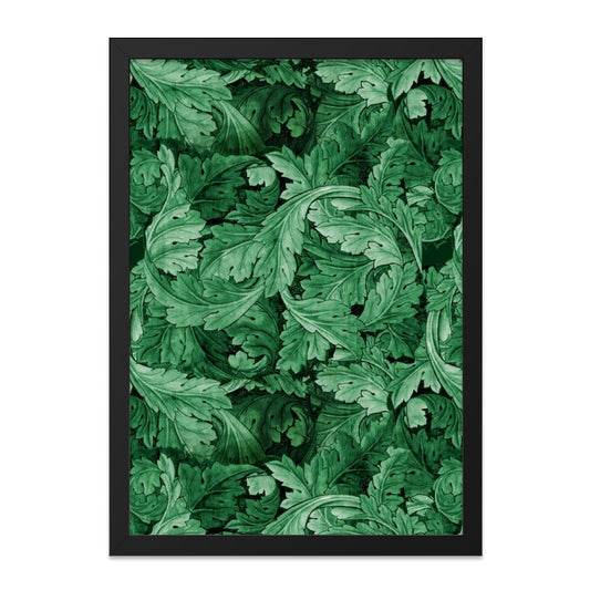 Emerald Leaves Wall Art, Elegant Greenery Print, Botanical Decor, Nature Inspired Artwork, Home Decor, Living Room Wall Art, Framed Wall Art - Tawshia