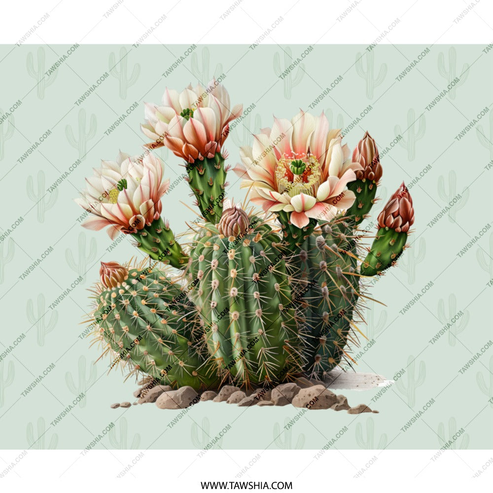 Blooming Cactus Mouse Pad, Desert Flower Art, Botanical Desk Accessory, Cute Office Decor, Garden Gift, Nature Lover, Unique Mousepad - Tawshia